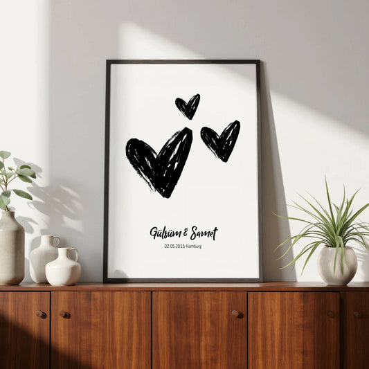 Herzchen mit Name und Datum Personalisierbar