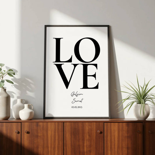 LOVE Poster mit Namen und Datum