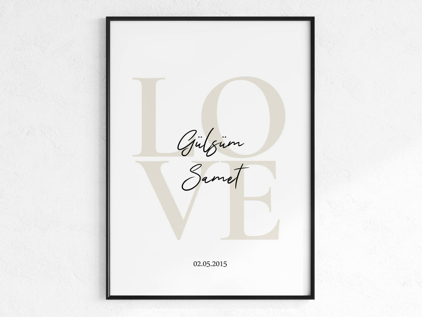 LOVE Poster mit Namen und Datum