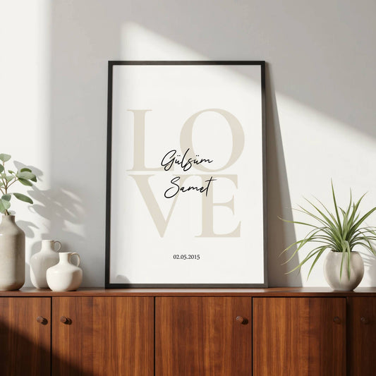 LOVE Poster mit Namen und Datum