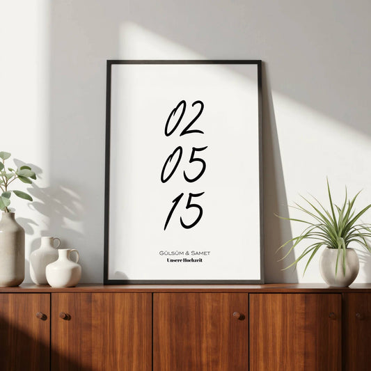 Wunschdatum mit Name und Datum Personalisierbar