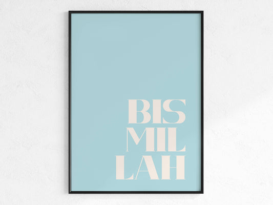 Bismillah Poster - Blau Beige