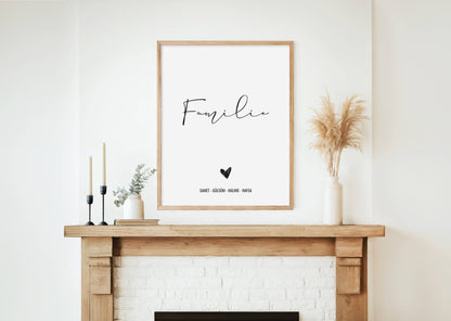 Familien Poster mit Namen  Personalisierbar