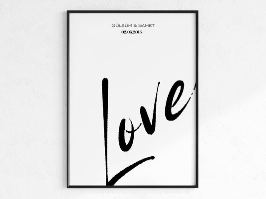 Love mit Namen und Datum Personalisierbar