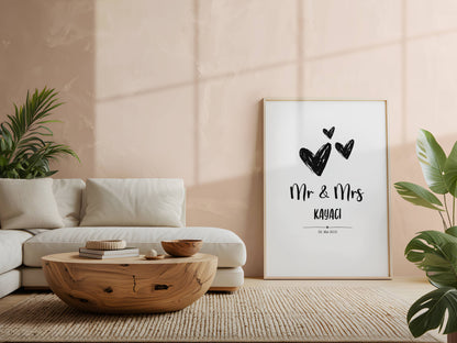Mr & Mrs Poster mit Datum