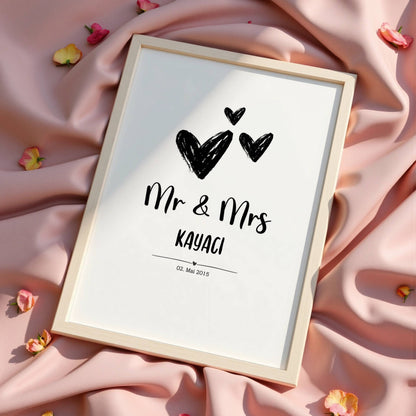 Mr & Mrs Poster mit Datum