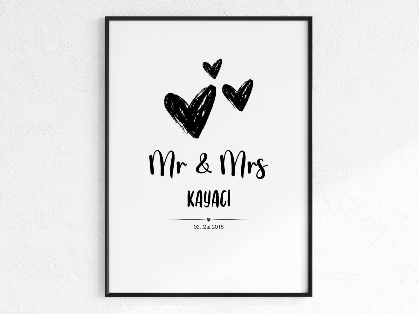 Mr & Mrs Poster mit Datum
