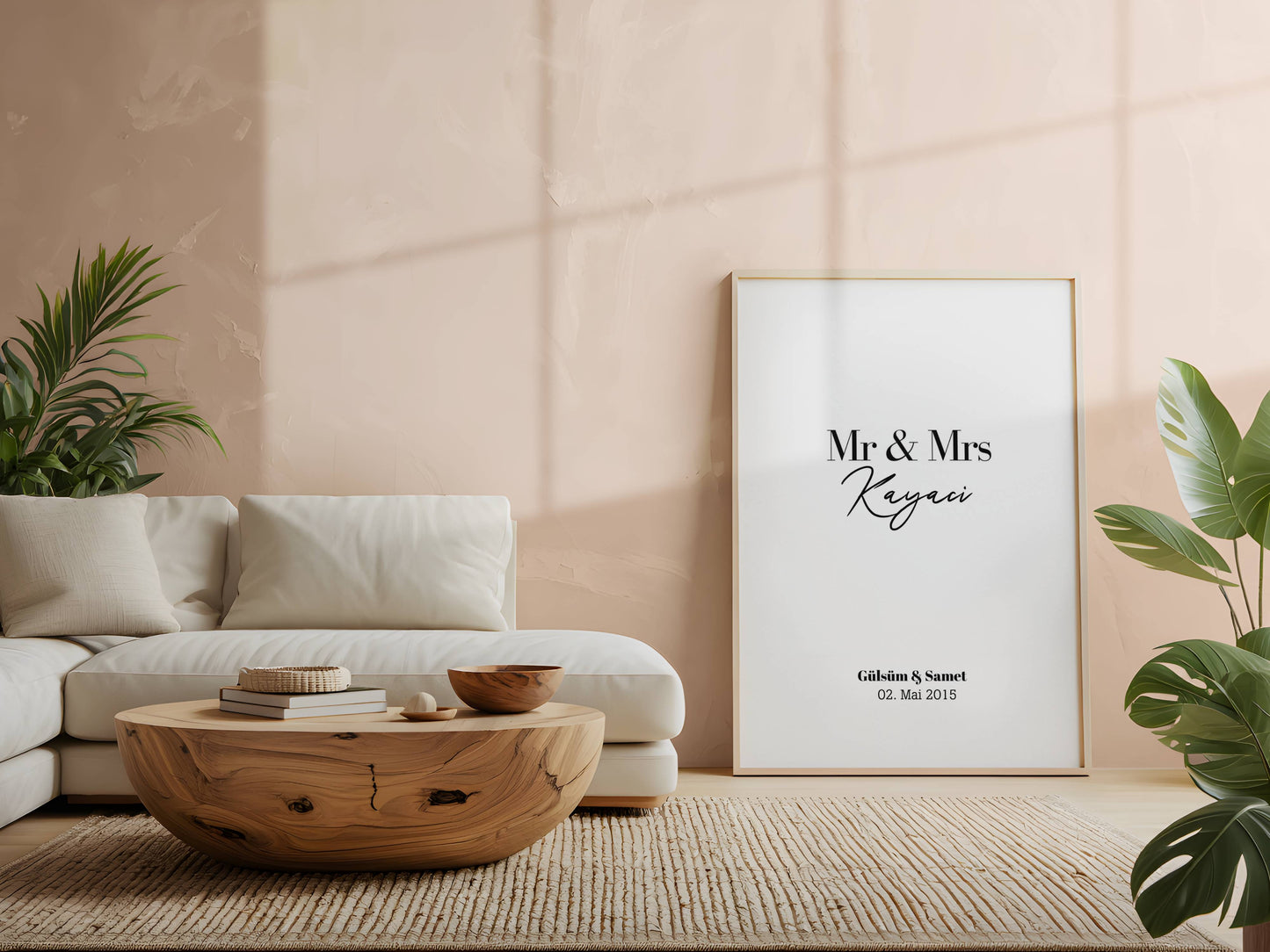 Mr & Mrs Poster mit Namen und Datum Personalisierbar