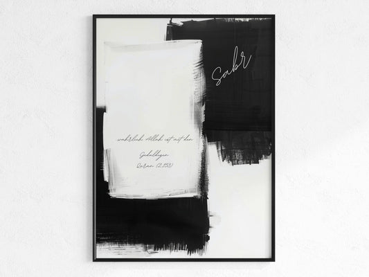 Sabr - Abstrakt Schwarz Weiß Deutsch