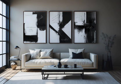 Sabr, Shukr, Tawakkul - Poster Set Abstrakt Deutsch