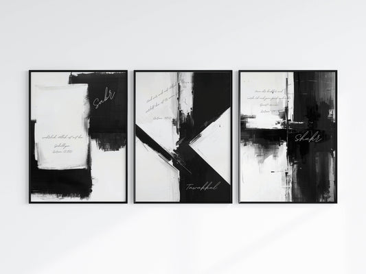 Sabr, Shukr, Tawakkul - Poster Set Abstrakt Deutsch