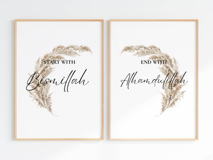 Start with Bismillah, End with Alhamdulillah - Poster Set