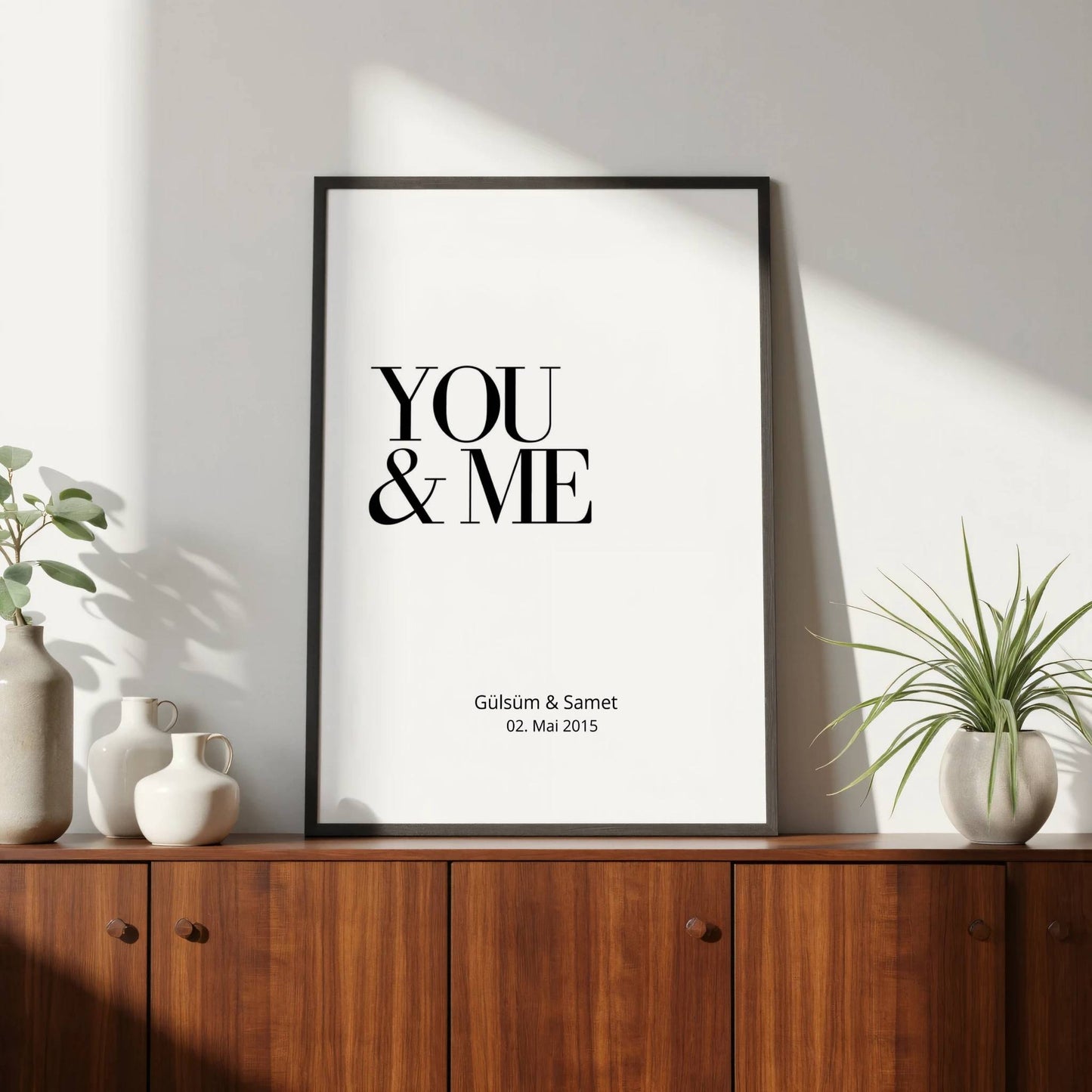 You & Me Poster mit Namen und Datum Personalisierbar